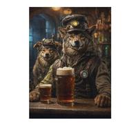 Puzzle 52x38cm/1000pcs pour Adolescents Steampunk Craft Beer Wolf Puzzles pour Adultes Jeu Manuel Cadeau d'anniversaire Idéal pour Toute La Famille 52x38cm/1000pcs