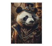 Puzzle 52x38cm/1000pcs pour Adolescents Steampunk Panda Animal Puzzles pour Adultes Jeu Manuel Cadeau d'anniversaire Idéal pour Toute La Famille 52x38cm/1000pcs