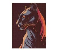 Puzzle 52x38cm/1000pcs pour Adolescents Stylized Black Panther Portrait Casse-têtes pour Adultes Jeux De Détente Analyse Et Logique Difficile Et Stimulant 52x38cm/1000pcs