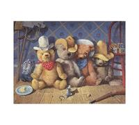 Puzzle 52x38cm/1000pcs pour Adolescents Teddy Bears in Western Hats Puzzles pour Adultes Jeux De Détente Décoration Intérieure Cadeaux Uniques pour Anniversaire Et Noël 52x38cm/1000pcs
