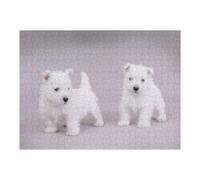 Puzzle 52x38cm/1000pcs pour Adolescents Two Westies 2 Puzzles pour Adultes Jouets À Faire Soi-même Vacances À La Maison Passer Le Temps Interaction Parent-Enfant 52x38cm/1000pcs