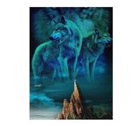 Puzzle 52x38cm/1000pcs pour Adolescents Wolf Pack Moonlit Night-1 Puzzles pour Adultes Jeu De Réflexion Améliore La Mémoire Est Idéal comme Cadeau 52x38cm/1000pcs
