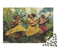 Puzzle 52x38cm/1000pcs pour Adultes Chanson de Samba,pour Femmes Et Hommes,Planche en Bois,Verrouillage De Précision Danser dans la Jungle