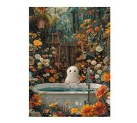 Puzzle 52x38cm/1000pcs pour Adultes Floral Ghost Bathtube Adolescents Puzzles Jeu Manuel Course De Vitesse Offrez-Leur des Cadeaux pour Toute La Famille 52x38cm/1000pcs