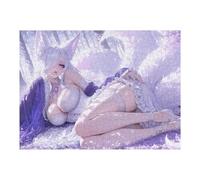 Puzzle 52x38cm/1000pcs pour Adultes Fox Girl Lying in Forest Puzzles pour Adultes Jeu Manuel Difficile Difficile Idéal comme Cadeau pour Toute La Famille 52x38cm/1000pcs