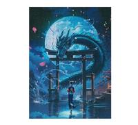 Puzzle 52x38cm/1000pcs pour Adultes Geisha and Blue Dragon Adolescents Puzzles Jeu Manuel Course De Vitesse Offrez-Leur des Cadeaux pour Toute La Famille 52x38cm/1000pcs