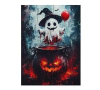 Puzzle 52x38cm/1000pcs pour Adultes Halloween Ghost with Cauldron Adolescents Puzzles Jeu Manuel Course De Vitesse Offrez-Leur des Cadeaux pour Toute La Famille 52x38cm/1000pcs