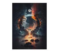 Puzzle 52x38cm/1000pcs pour Adultes Magic Portal at Torii Gate Adolescents Puzzles Jeu Manuel Course De Vitesse Offrez-Leur des Cadeaux pour Toute La Famille 52x38cm/1000pcs