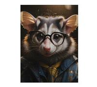 Puzzle 52x38cm/1000pcs pour Adultes Opossum Cool Glasses Adolescents Puzzles Jeu Manuel Course De Vitesse Offrez-Leur des Cadeaux pour Toute La Famille 52x38cm/1000pcs