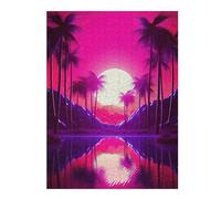 Puzzle 52x38cm/1000pcs pour Adultes Serene Synthwave Paradise Adolescents Puzzles Jeu Manuel Course De Vitesse Offrez-Leur des Cadeaux pour Toute La Famille 52x38cm/1000pcs