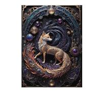 Puzzle 52x38cm/1000pcs pour Adultes Steampunk Red Fox Art Deco Puzzle pour Adultes Jouets Anti-Stress Cadeaux pour Femmes Cadeaux Anti-Stress 52x38cm/1000pcs