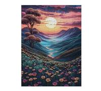 Puzzle 52x38cm/1000pcs pour Adultes Sunset Mountain Valley Adolescents Puzzles Jeu Manuel Course De Vitesse Offrez-Leur des Cadeaux pour Toute La Famille 52x38cm/1000pcs