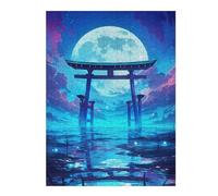 Puzzle 52x38cm/1000pcs pour Adultes Torri Gate Moon Night Adolescents Puzzles Jeu Manuel Course De Vitesse Offrez-Leur des Cadeaux pour Toute La Famille 52x38cm/1000pcs