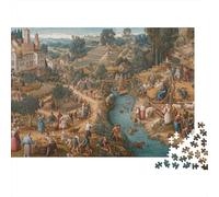 Puzzle 52x38cm/1000pcs pour Adultes Vie à la Campagne, semailles, récolte, Cuisine, célébrations,pour Femmes Et Hommes,Planche en Bois,Verrouillage De Précision