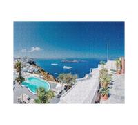 Puzzle 52x38cm/1000pcs pour Adultes View of Santorini Puzzles pour Adultes Jeu Manuel Difficile Difficile Idéal comme Cadeau pour Toute La Famille 52x38cm/1000pcs
