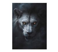 Puzzle 52x38cm/1000pcs Wild Withe Lion Halloween Puzzle pour Adultes - Jouet Anti-Stress - Décoration Idéale Et Cadeau Parfait pour Toute La Famille 52x38cm/1000pcs