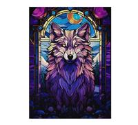 Puzzle 52x38cm/1000pcs Wolf Magenta Night Abstrac Puzzle pour Adultes, Jouet, Décoration Murale, Passe-Temps, Cadeau d'anniversaire Original 52x38cm/1000pcs