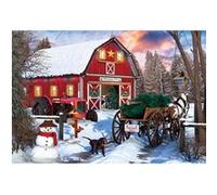Puzzle 550 pièces : Boîte métal : Grange de Noël Eurographics G