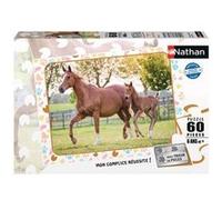 Nathan Puzzle enfant Maman et bébé cheval 60 pièces – carton épais – dès 6 ans