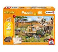 Schmidt Spiele CGS 56384 Schleich Adventure Animal Rescue 60 Pieces Children's Puzzle with Two Original Figures, Colourful, Multicolor, Standard Size