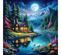 Puzzle 60 Pièces Adultes Cabane Jungle Lune, Jeu éducatif Défi Jouets Divertissement Créatif, Puzzle Adulte 60 Pieces 35x35 cm