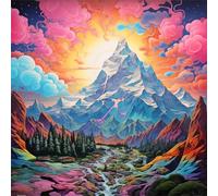 Puzzle 60 Pièces Adultes Jungle Montagne Lever Soleil, Développe Observation, Logique et Concentration, Puzzle Adulte 60 Pieces 35x35 cm