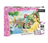Nathan - Puzzle enfants - 60 pièces - Après-midi entre princesses Disney - Fille ou garçon dès 6 ans - Puzzle de qualité supérieure - Carton épais et résistant - Princesses - 86567