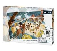Nathan - Puzzle enfants - 60 pièces - Bienvenue au centre équestre - Fille ou garçon dès 6 ans - Puzzle de qualité supérieure - Carton épais et résistant - Animaux - 86626