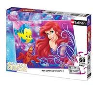 Nathan Puzzle enfants – Jolie petite sirène (Disney Ariel) – 60 pièces – carton épais – dès 6 ans