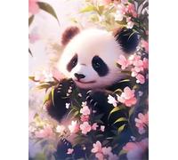 Puzzle 60 Pièces pour Adultes, Animal Panda Fleur Puzzle Adulte 60 pièces, Jeu de Création et Logique, Activité Détente, Idée Cadeau Adulte Décoration Intérieure