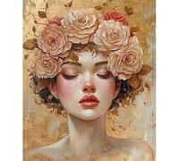 Puzzle 60 Pièces pour Adultes, Belle Fille Rose Puzzle Adulte 60 pièces, Jeu de Création et Logique, Activité Détente, Idée Cadeau Adulte Décoration Intérieure