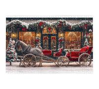 Puzzle 6000 Pièces Adultes, 179.5x105.5cm Puzzle Noël pour Adulte, Puzzles Bois avec Boite, Jeu de Puzzles Classiques Cheval pour Toute la Famille, pour Décoration Maison, Idee Cadeau Femme, -7353