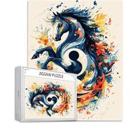 Puzzle 6000 Pièces Adultes Cheval, Puzzle 6000 Pièces Parfaitement Imbriquées Lettres au Dos, Animal Impossible Difficile Puzzles pour Adultes et Adolescents pour Hommes et Femmes Cadeaux H-8991