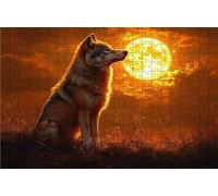 Puzzle 6000 Pieces Adultes Loup, Puzzle 6000 Pièces Bois DIY Adulte Paysage, Puzzle Classiques Compact Box pour Tableau Decoration Murale Cadeau Femme 105x180 cm RXPT-10749