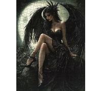 Puzzle 6000 Pièces, Ange Noir Beauté Adultes Puzzle, Classique Jigsaw Puzzles, Défi Impossible, Jeu D'adresse pour Toute la Famille, Jeu Éducatif Puzzles, Décoration de la Maison DX0YL4-325