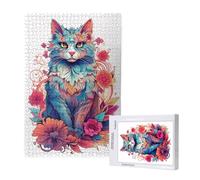 Puzzle 6000 Pièces Chat Puzzle Fleur Motifs,Puzzles Bois Adulte avec Boîte Cadeau,Loisirs Créatifs Adultes DIY Activite Manuelle,Cadeau Anniversaire Homme Femme,Décoration Intérieure,105x180cm,p1511t