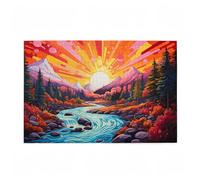 Puzzle 6000 Pieces Coucher de Soleil Puzzle Forêt 6000 Pièces Grand Adultes Difficile Jigsaw en Bois avec Boîte Cadeau, DIY Challenge Impossible Créatif Jeu pour Adulte, Cadeau Femme 105x179cm D-627