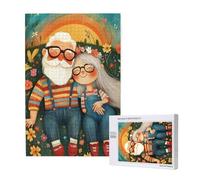 Puzzle 6000 Pieces Couple Grand Puzzle Classiques en Bois pour Adultes, Jeux Amusants/Colorés/Impossible/Difficiles, Cadeau d'anniversaire de Festivals pour la Famille Amis Dessin Animé M-1538