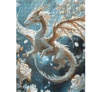 Puzzle 6000 Pièces, Dragon Volant Blanc Adultes Puzzle 6000, Classique Jigsaw Puzzles, Jeu Éducatif Puzzles, Défi Impossible, Jeu D'adresse pour Toute la Famille, Décoration de la Les Murs BXHZW4-30