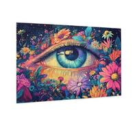 Puzzle 6000 Pièces Fleur Puzzle Adultes Œil Motif avec avec Boîte Cadeau, DIY Wooden Puzzl Enjoy Activités de défi Familial pour Tableau Decoration Murale, Cadeau Homme/Femme 105 x 180 cm -660Y