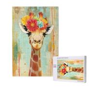 Puzzle 6000 Pieces Girafe Grand Puzzle Classiques en Bois pour Adultes, Jeux Amusants/Colorés/Impossible/Difficiles, Cadeau d'anniversaire de Festivals pour la Famille Amis Cadeaux, Fleur M-1962