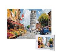 Puzzle 6000 Pieces Italie Grand Puzzle Classiques en Bois pour Adultes, Jeux Amusants/Colorés/Impossible/Difficiles, Cadeau d'anniversaire de Festivals pour la Famille Amis Tour Penchée De Pise M-933