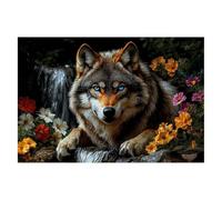 Puzzle 6000 Pieces Loup 179x105cm Puzzle Adulte Fleur de Qualité, Colorés, Supérieure Défi éducatif Jouets pour Familial Les Soirées de Jeu pour Cadeau Femme Cadeau Homme Decoration Noel Chambre A-29