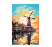 Puzzle 6000 Pieces Moulin à Vent Puzzle Nuage 6000 Pièces Grand Adultes Difficile Jigsaw en Bois avec Boîte Cadeau, DIY Challenge Impossible Créatif Jeu pour Adulte, Cadeau Femme 105x179cm D-1614