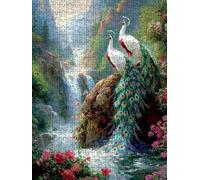 Puzzle 6000 Pièces, Paon Blanc Adultes Puzzle 6000, Classique Jigsaw Puzzles, Jeu Éducatif Puzzles, Défi Impossible, Jeu D'adresse pour Toute la Famille, Décoration de la Les Murs BXHZW4-44
