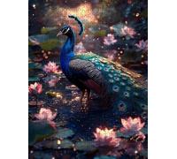 Puzzle 6000 Pièces, Paon Lotus Adultes Puzzle, Classique Jigsaw Puzzles, Défi Impossible, Jeu D'adresse pour Toute la Famille, Jeu Éducatif Puzzles, Décoration de la Maison DX0YL4-306