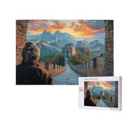 Puzzle 6000 Pieces Paysage Grand Puzzle Classiques en Bois pour Adultes, Jeux Amusants/Colorés/Impossible/Difficiles, Cadeau d'anniversaire de Festivals pour la Famille Amis Grande Muraille M-660