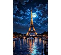 Puzzle 6000 Pièces pour Adultes 179x105cm - Tour Eiffel Lunaire - Casse-Tête de Défis et Relaxation - Décoration Murale Artistique pour Hommes et Femmes