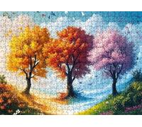 Puzzle 6000 Pièces pour Adultes, Couleur Arbre Puzzle Bois Difficile et Coloré, Grand Casse-Tête 179.5 x 105.5 cm, Jeu Anti-Stress avec Poster, Décor Maison, Cadeau Anniversaire pour Femme w0-31