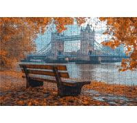 Puzzle 6000 Pieces, Puzzle Adultes 6000 Pièces Automne, Puzzles Classiques Bois 180x105CM Londres, Exquisite Papierboxverpackung, Tragbarer Netzbeutel Geeignet für Die ganze Familie Cadeau RXPT-1556